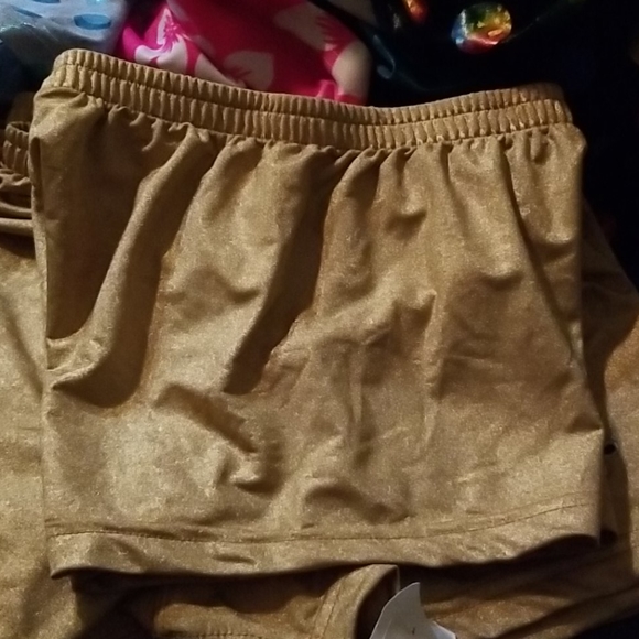 NEW 3° Dk Gold Metallic 3" Festival Sport Shorts - Picture 8 of 8